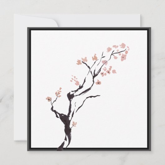 Sakura Mountain | LÄSSIGES BRAUTPARTY Einladung (Rückseite)