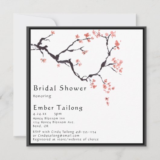 Sakura Mountain | LÄSSIGES BRAUTPARTY Einladung (Vorderseite)