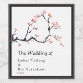 Sakura Mountain | Lässiges Etikett für Hochzeitswe (Einzelnes Label)