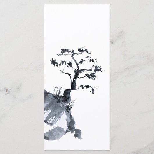 Sakura Mountain | Lässiges Hochzeitmenü Menükarte (Rückseite)