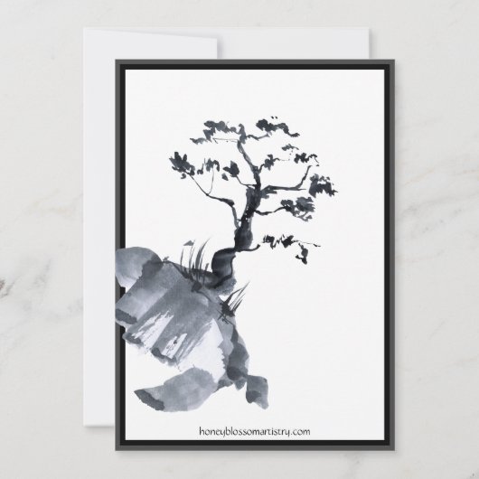 Sakura Mountain | Lässiges Monogramm Bd Wedding Einladung (Rückseite)