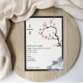 Sakura Mountain | Lässiges Monogramm Bd Wedding Einladung