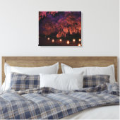 Sakura (Nacht) Leinwanddruck (Insitu (Schlafzimmer))