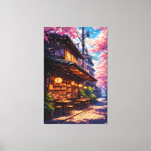 Sakura no Machikado - Cherry Blossom Street Leinwanddruck (Vorderseite)