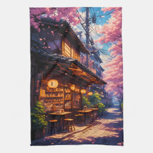 Sakura no Machikado - Kirschblütenstraße Geschirrtuch