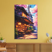 Sakura no Machikado - Kirschblütenstraße Leinwanddruck (Insitu (Wohnzimmer))