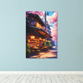 Sakura no Machikado - Kirschblütenstraße Leinwanddruck (Insitu (Holzboden))