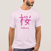 Sakura oder japanisches Kirschblüten-Kanji T-Shirt (Vorderseite)