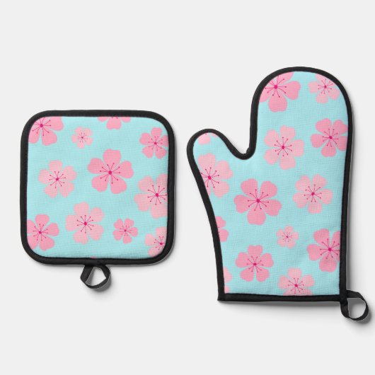 Sakura Ofenhandschuh & Topflappen-Set (Vorderseite)