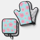Sakura Ofenhandschuh & Topflappen-Set (Vorderseite/Rückseite)