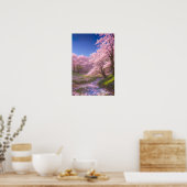 Sakura Petals auf dem Wasser Poster (Küche)