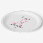 Sakura Pink Brustkrebs Fundraiser QR Code Pappteller (Schrägansicht)