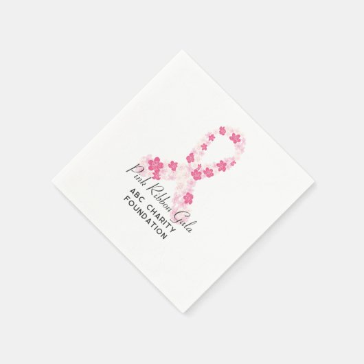 Sakura Pink Brustkrebs Fundraiser QR Code Serviette (Ecke)