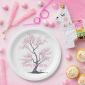 Sakura Pink Cherry Blossom Bäckerei Wasserfarbe Pappteller (Party)