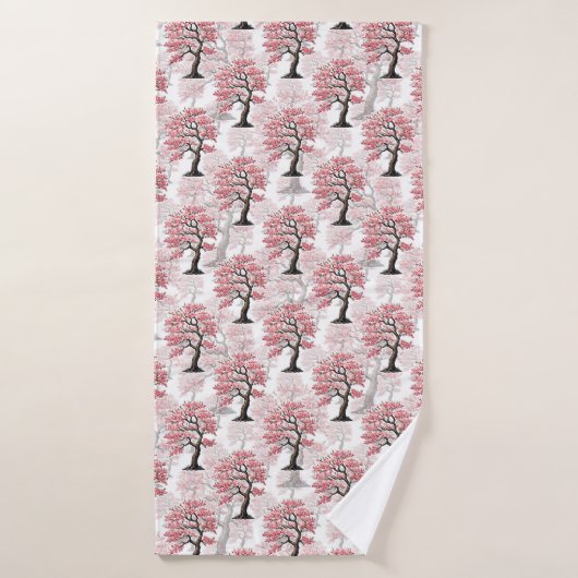Sakura Pink Cherry Blossom Baumdesign Badehandtuch (Badehandtuch)