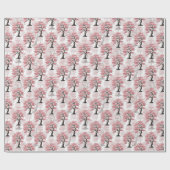 Sakura Pink Cherry Blossom Baumdesign Geschenkpapier (Flach)