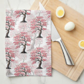 Sakura Pink Cherry Blossom Baumdesign Geschirrtuch (Viertel Falte)