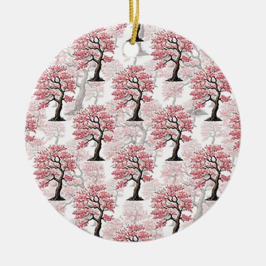Sakura Pink Cherry Blossom Baumdesign Keramik Ornament (Vorne)