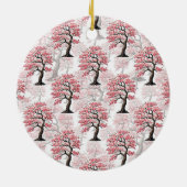 Sakura Pink Cherry Blossom Baumdesign Keramik Ornament (Hinten)