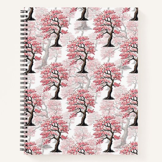 Sakura Pink Cherry Blossom Baumdesign Notizblock (Vorderseite)