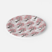 Sakura Pink Cherry Blossom Baumdesign Pappteller (Schrägansicht)