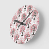 Sakura Pink Cherry Blossom Baumdesign Runde Wanduhr (Winkel)