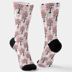 Sakura Pink Cherry Blossom Baumdesign Socken