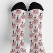Sakura Pink Cherry Blossom Baumdesign Socken (Oben)