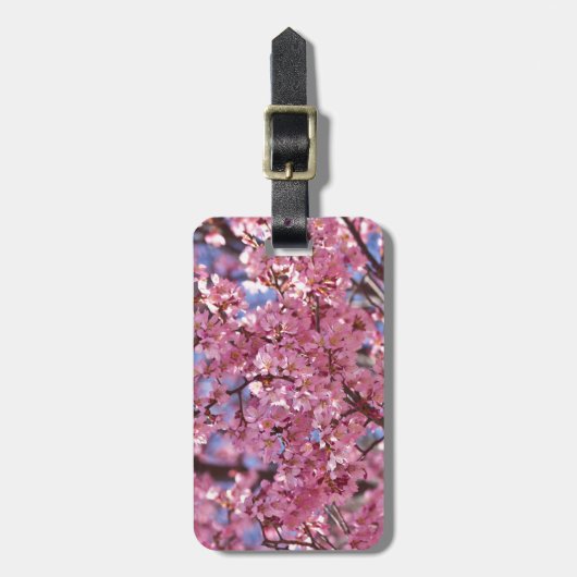 Sakura Pink Cherry Blossom Sky Gepäckanhänger (Vorderseite vertikal)