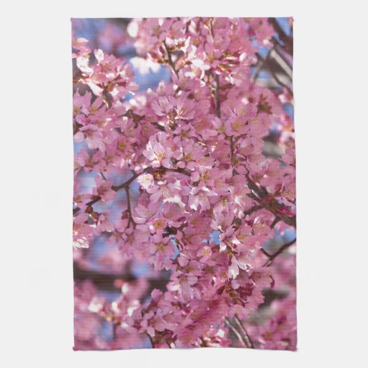 Sakura Pink Cherry Blossom Sky Handtuch (Vertikal)