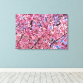 Sakura Pink Cherry Blossom Sky Poster Leinwanddruck (Insitu (Holzboden))