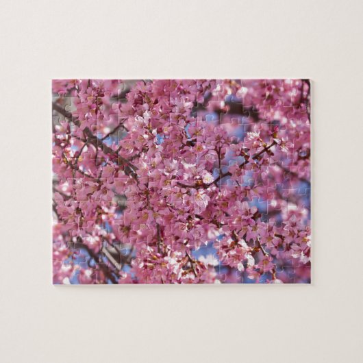 Sakura Pink Cherry Blossom Sky Puzzle (Horizontal)