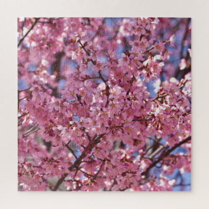 Sakura Pink Cherry Blossom Sky Puzzle