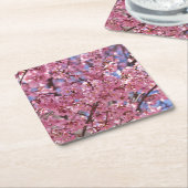 Sakura Pink Cherry Blossom Sky Rechteckiger Pappuntersetzer (angewinkelt)