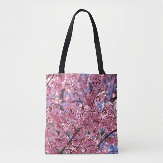 Sakura Pink Cherry Blossom Sky Tasche (Vorderseite)