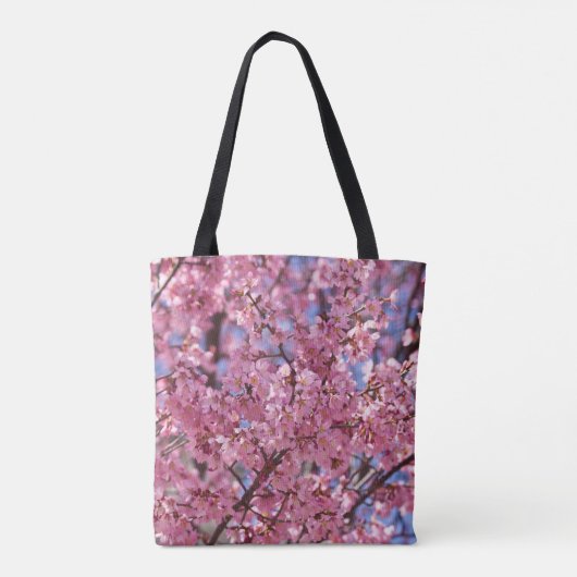 Sakura Pink Cherry Blossom Sky Tasche (Rückseite)