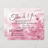 Sakura Pink - Vielen Dank für Ihre Bestellkarte Dankeskarte (Vorne/Hinten)