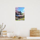 Sakura Retreat, Traditionelle Landschaft Inn Poster (Küche)