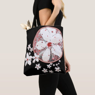 Sakura rote und weiße Kirschblüten asiatisch flora Tasche