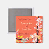 Sakura Save the Date Einladung Hochzeit Magnet (Vorderseite/Rückseite)