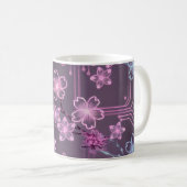 Sakura-Schaltkreise im Neon-Stil Kaffeetasse (VorderseiteRechts)