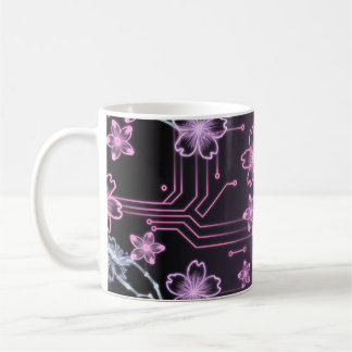 Sakura-Schaltkreise im Neon-Stil Kaffeetasse