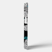 Sakura schwarz blaue Blüten Blumenmuster Case-Mate iPhone Hülle (Rückseite / Rechts)