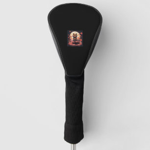 Sakura_ Schwarze Katze, Große Welle und Kürbis Golf Headcover