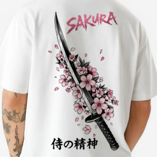 Sakura-Schwert Japanisches Ästhetik Streetwear T-Shirt