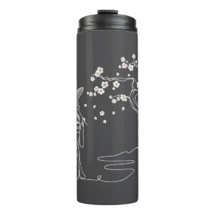 Sakura Serenity: Kimono Woman Thermal Tumbler Thermosbecher