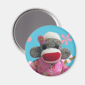 Sakura Sock Monkey Magnet (Vorderseite/Rückseite)