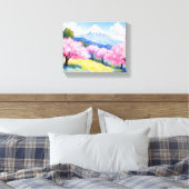 Sakura Spring Canvas Print Leinwanddruck (Insitu (Schlafzimmer))