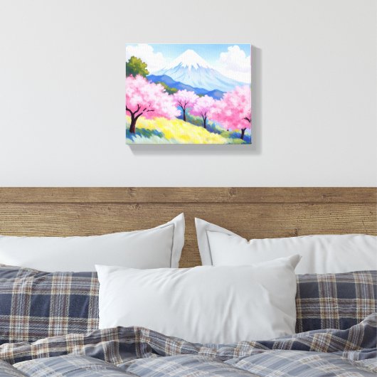 Sakura Spring Canvas Print Leinwanddruck (Insitu (Schlafzimmer))