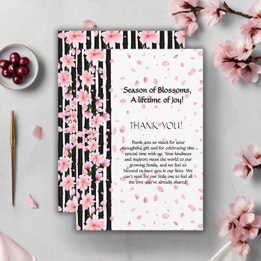 Sakura Spring Cherry Blossoms Babydusche Dankeskarte